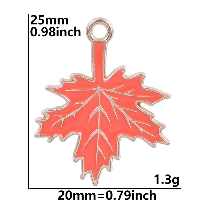 15 шт./лот подвески в виде красного кленового листа ветки растения Канады Модные