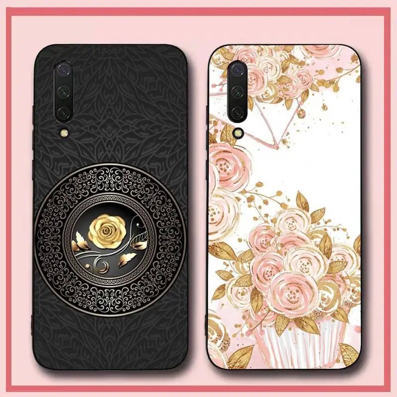 

Beautiful gold Rose Phone Case for Xiaomi mi 5 6 8 9 10 lite pro SE Mix 2s 3 F1 Max2 3