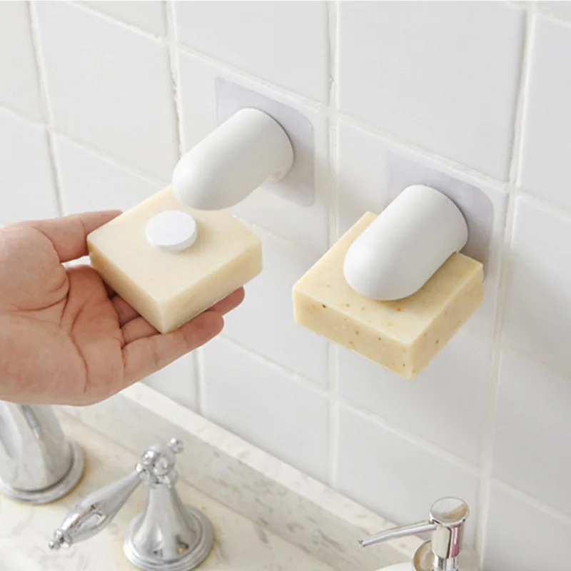 

Magnetic Soap Dish Holder Self Adhesive Plastic Washroom Kitchen Storage Organization Container Gadgets Accessories