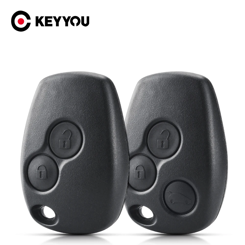 KEYYOU Without Blade Remote Key Shell for Renault Logan Sandero Clio Fluence Vivaro Master Traffic 3 Buttons Car Alarm Key Case
