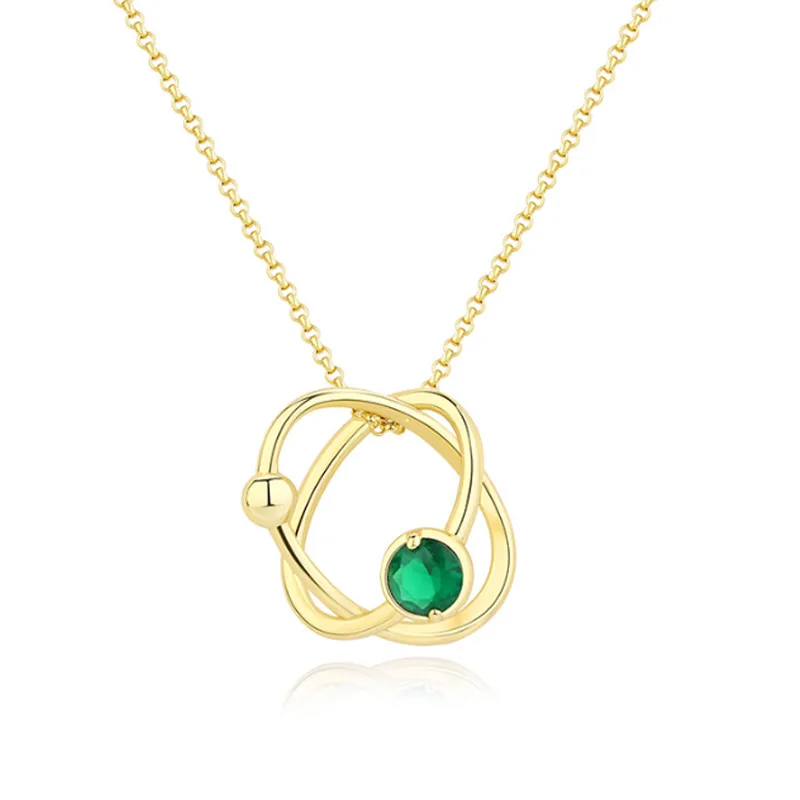 

2022 Elegant Fashion Gold Plated 925 Sterling Silver Couples Zircon Stone Pendant Necklaces For Women Jewelry