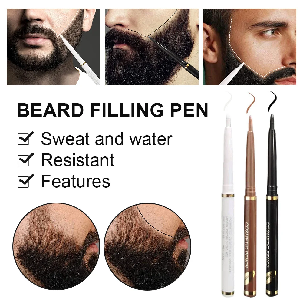 

Beard Filling Pencil Natural Eyebrows Beard Filler Pen Male Mustache Repairing Styling Pen Silkworm Pencil Makeup Tool