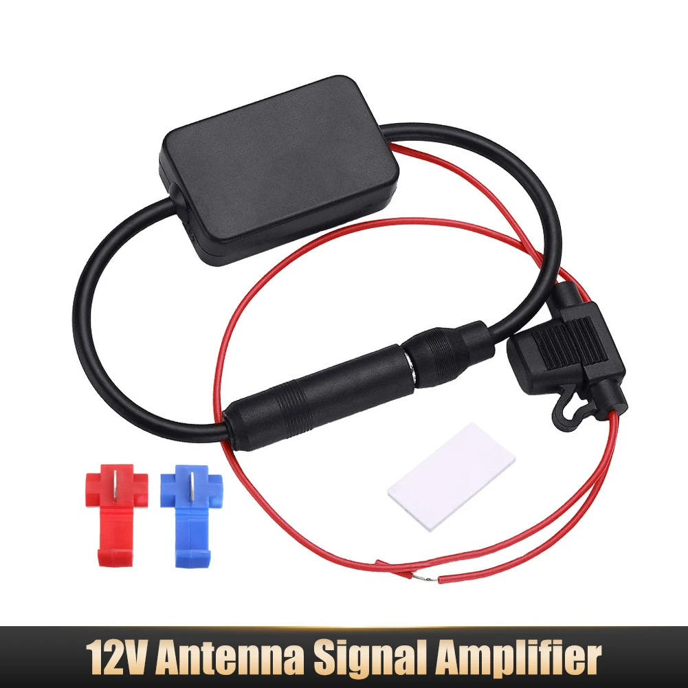 

12V Car Truck FM Signal Amplifier Anti-Inference Radio Antenna AM FM Radio Booster Din Plug Connector