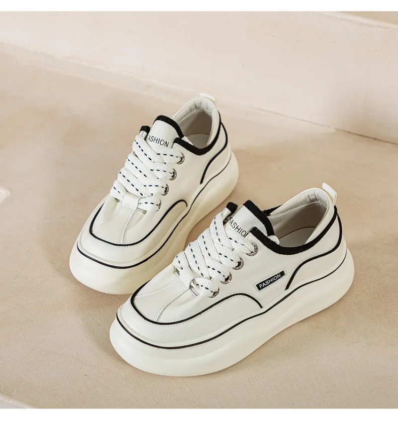 

Women's platform increase single shoe 2024 new arrivals lace up vulcanize shoes casual comfortable sneakers shoes for women