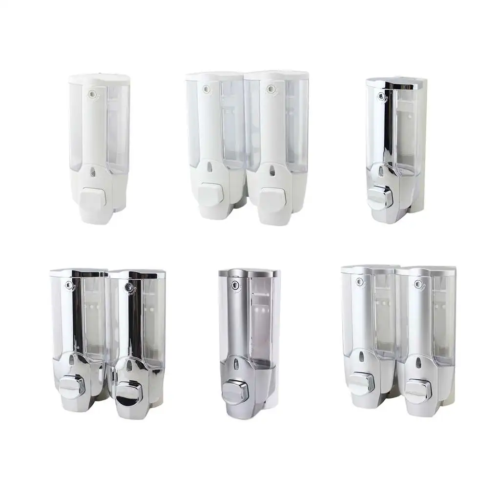 

Double Head Soap Dispenser Convenient Hand Sanitizer Manual Large Capacity Shampoo Liquid Container Household White 2