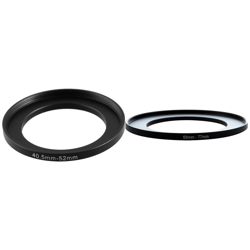

Top Deals 2 Pcs Metal Filter Step Up Ring Adapter For Camera, 40.5-52Mm & 55-77Mm