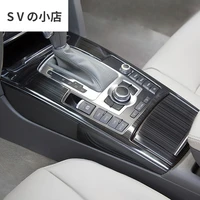 center control panel multimedia armrest gear panel trim cover sticker gear trim for audi a6 c5 c6 interior auto accessories