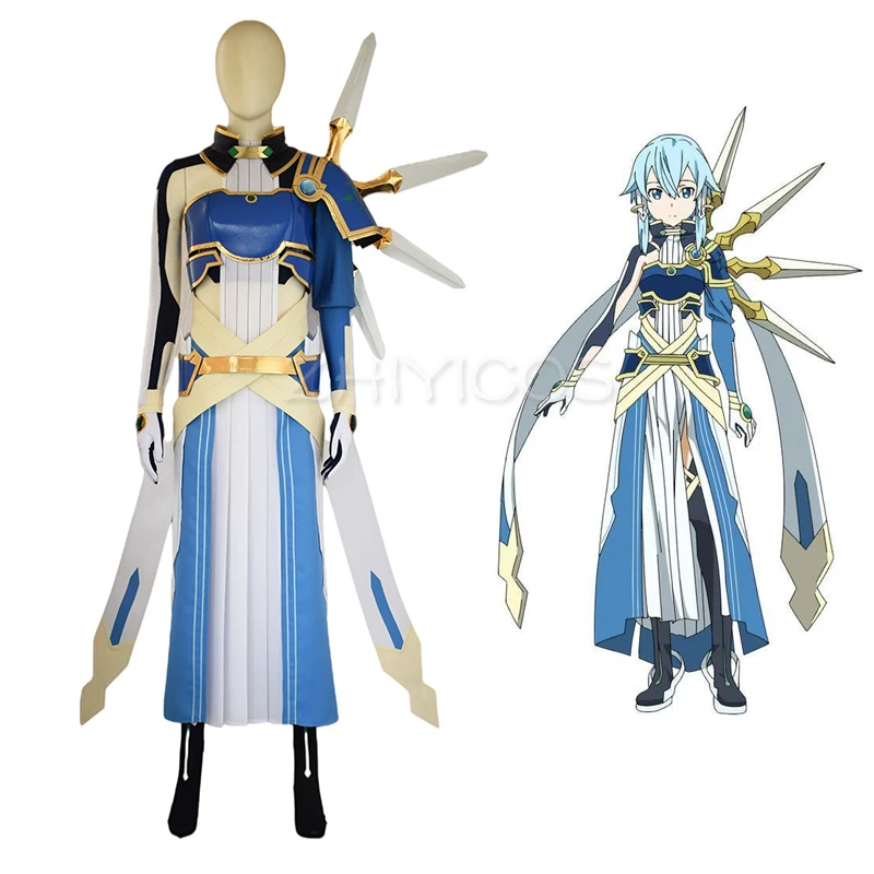 Фото Костюм для косплея Асады Шино из аниме Sword Art Online Alicization SAO, костюм Богини Солнца, наряд для Хэллоуина для женщин №1
