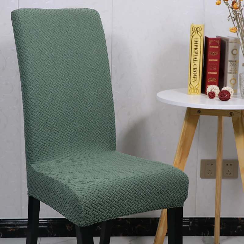 

Jacquard Solid Color Chair Cover Elastic Spandex Chair Seat Cover for Restaurant Kitchen Wedding Banquet Hotel