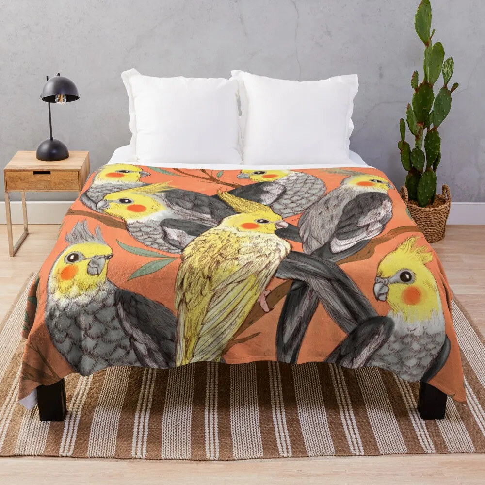 

Cockatiel Fun Throw Blanket Microfiber
