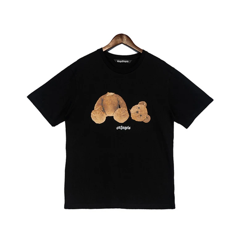 

Men's Summer Cotton Short Sleeve T-shirt Couples Women's American Vintage Bear Print Loose Fashion Short Sleeve Ins Tops Tees