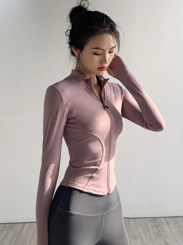 Fitness Outerwear For Women Tight Fitting Quick Drying Sun Protection Top Long Sleeved Professional Running Sports Jacket