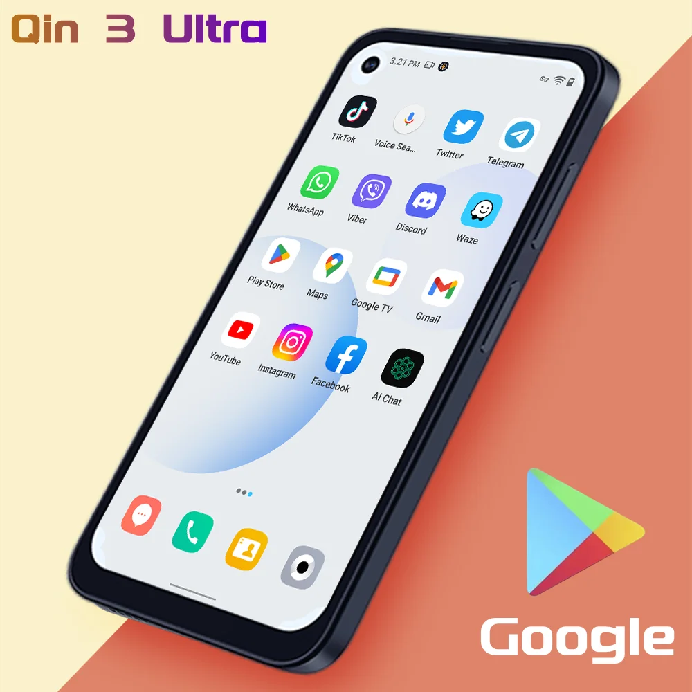 Global Version Qin 3 Ultra Add Google MTK G99 5.02 Inch 8GB 256GB Wifi Bluetooth 5.2 Fingerprint Unlock Touch screen Smart Phone