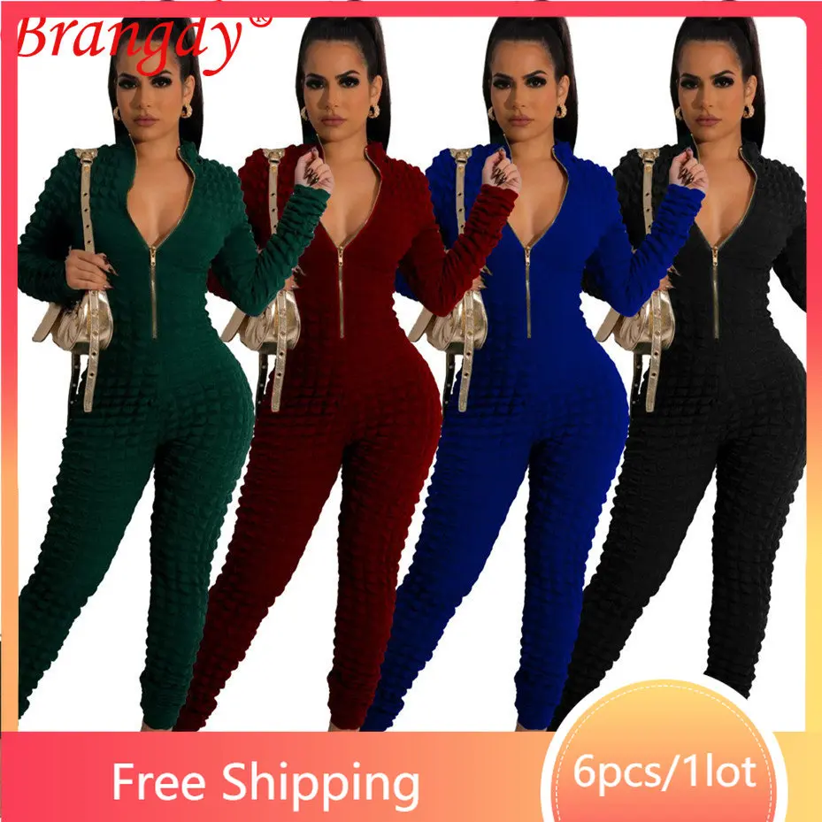 

Женский Облегающий комбинезон с длинным рукавом, 6 шт.