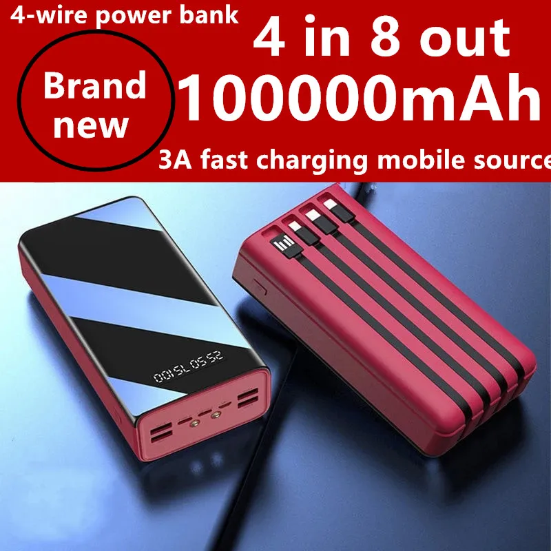 

Alimentation USB à charge rapide 100000mah, affichage LED, téléphone portable, tablette, batterie externe