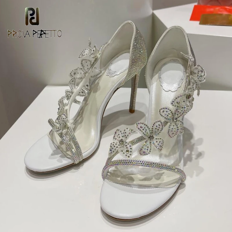 

Полностью Алмазная Женская сказочная Хрустальная Бабочка искусственная кожа ремешок открытый носок свадебное платье для невесты Серебряная обувь