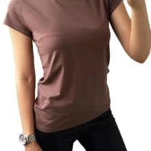 WOTWOY 2023 Summer Casual Solid Slim Fit T-shirts Women Cotton Basic T Shirt Female Knitted Tops Y2k Clothes Korean Fashion Tees