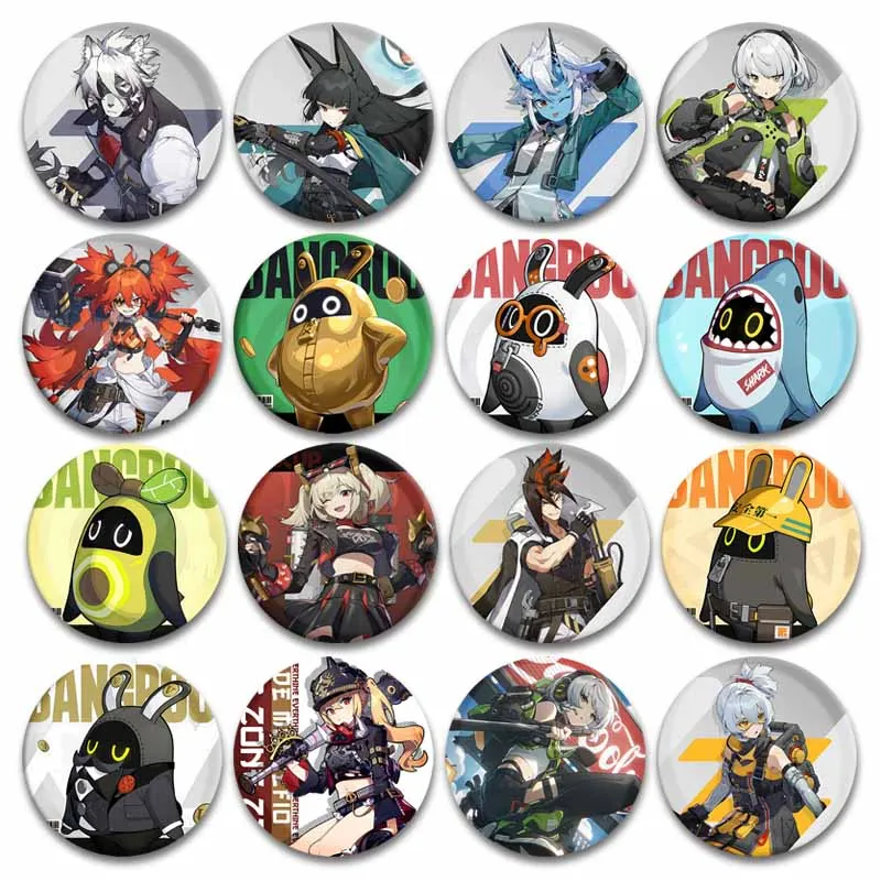 Anime Game Zenless Zone Zero Brooch Cartoon Character Nicole Demara Billy The Kid Badge Creative Soft Button Pins for Backpack