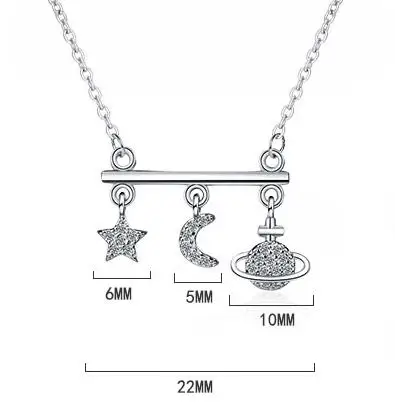 Ожерелье-чокер со звездным небом из стерлингового серебра 925 пробы