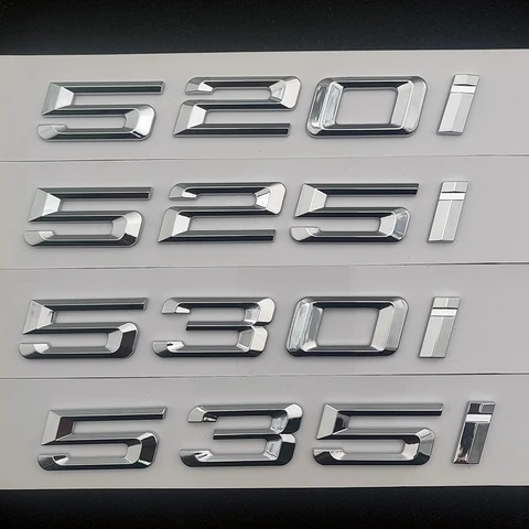 3D ABS Наклейка На Эмблему Багажника Автомобиля Для BMW 520i 525i 530i 535i 520d 525d 530d Xdrive E60 E39 E34 F10-аксессуар Д...
