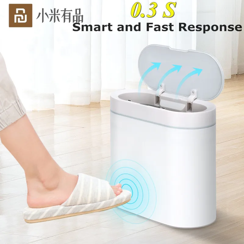 

Youpin Smart Trash Can Automatic Induction Waterproof Touchless Intelligent Sensor Electric Waste Bin For Home Kitchen Bathroom