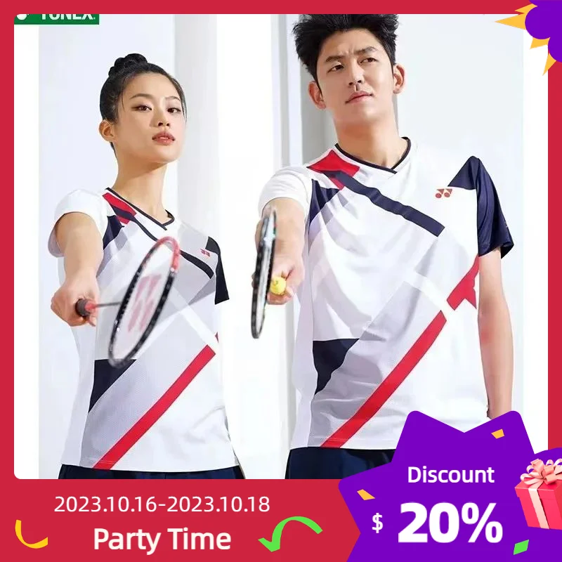 

Новинка, быстровпитывающая дышащая Легкая теннисная футболка YY для бадминтона, для мужчин и женщин, для спорта на открытом воздухе