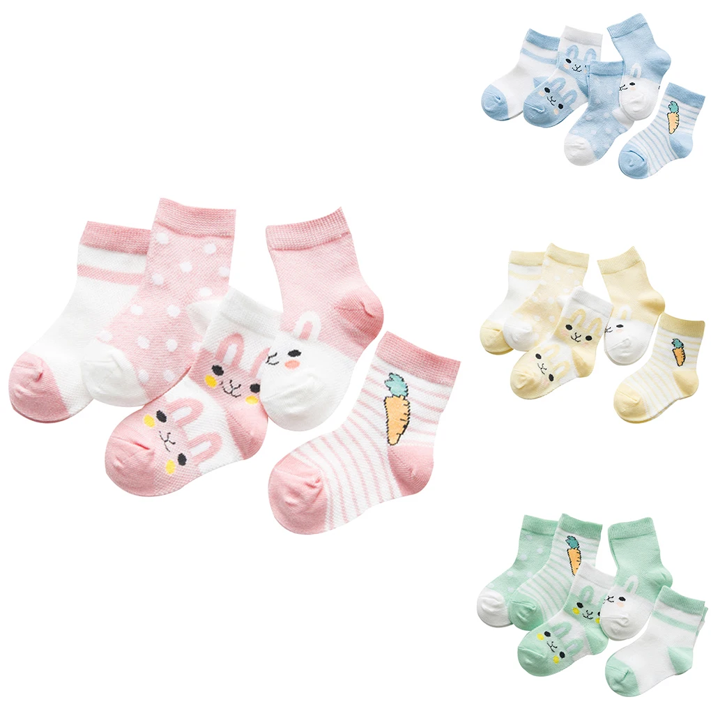 

5 Pair Baby Socks Summer Mesh Cotton Cartoon Animal Printing Kids Girls Boys Children Breathable Socks