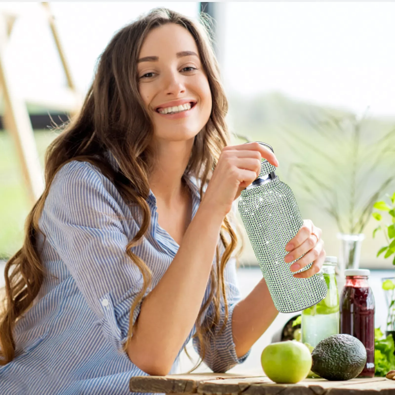 

Чайник для холодных напитков из нержавеющей стали, многоразовая Женская бутылка для питья, термокружки для чая, дорожный инструмент для фит...