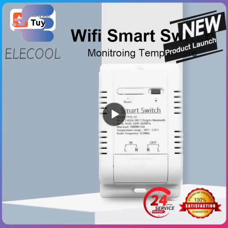 Temperature Switch Wifi 16a Real-time Monitor Voice Control Waterproof Tuya Smart Ds18b20 Sensor