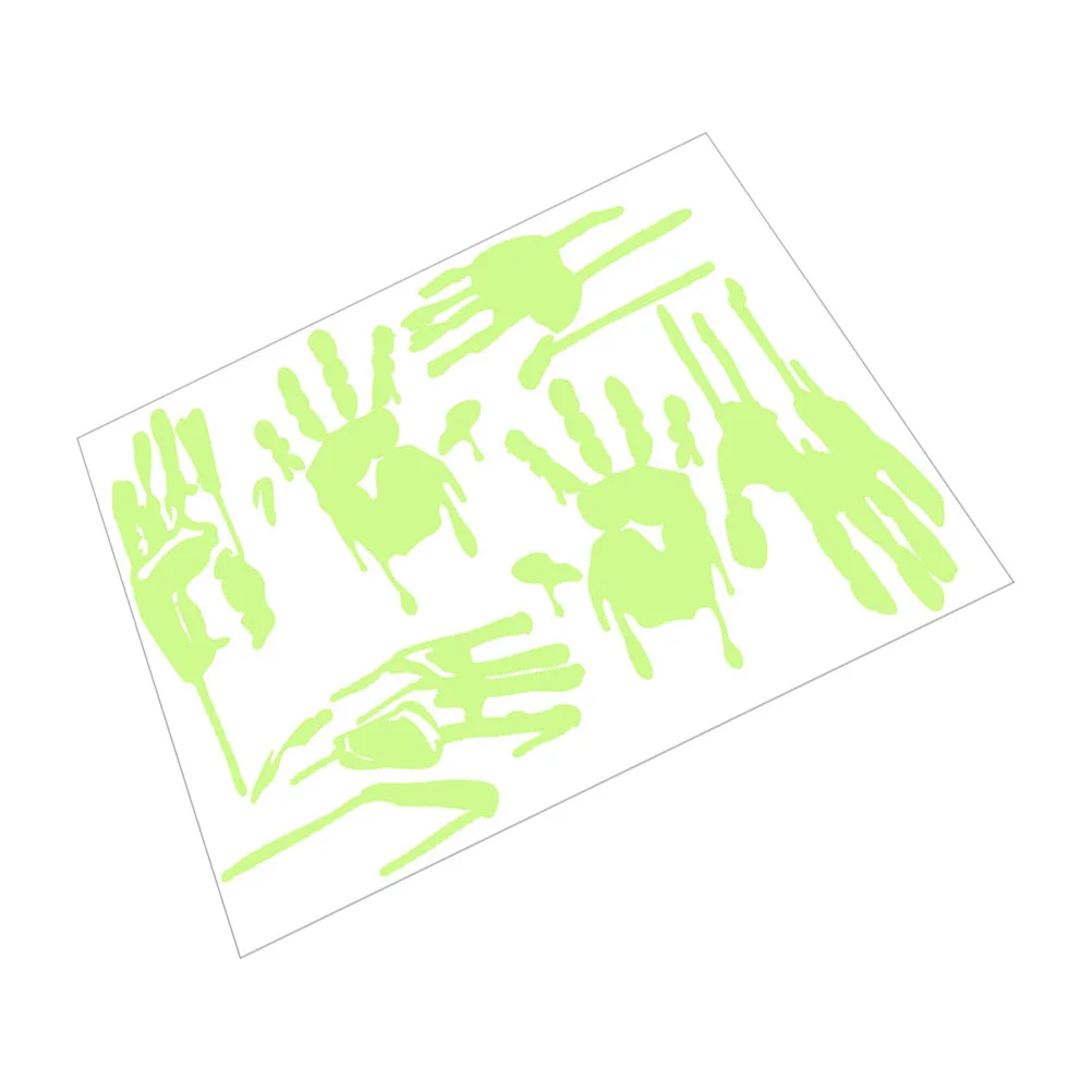 

Stickers Wall Decals Window Sticker Glowdecal Dark Theluminous Horrorclings Spooky Handprint Scary Pvc Door Glowing Decor