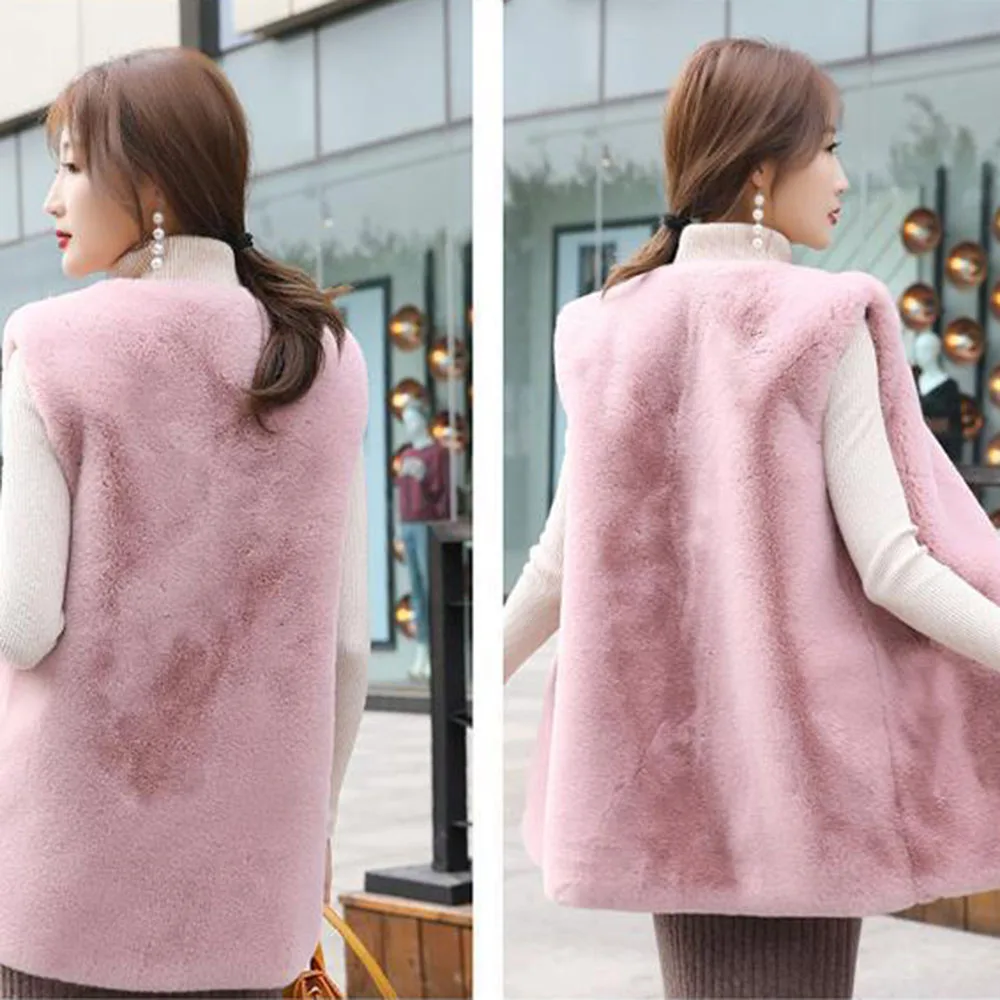 Women's Faux Mink Fur Shawl Winter Coats Warm 2022 New Fashion Luxury Overcoat Europe and America Street Fluffy Jacket Designer