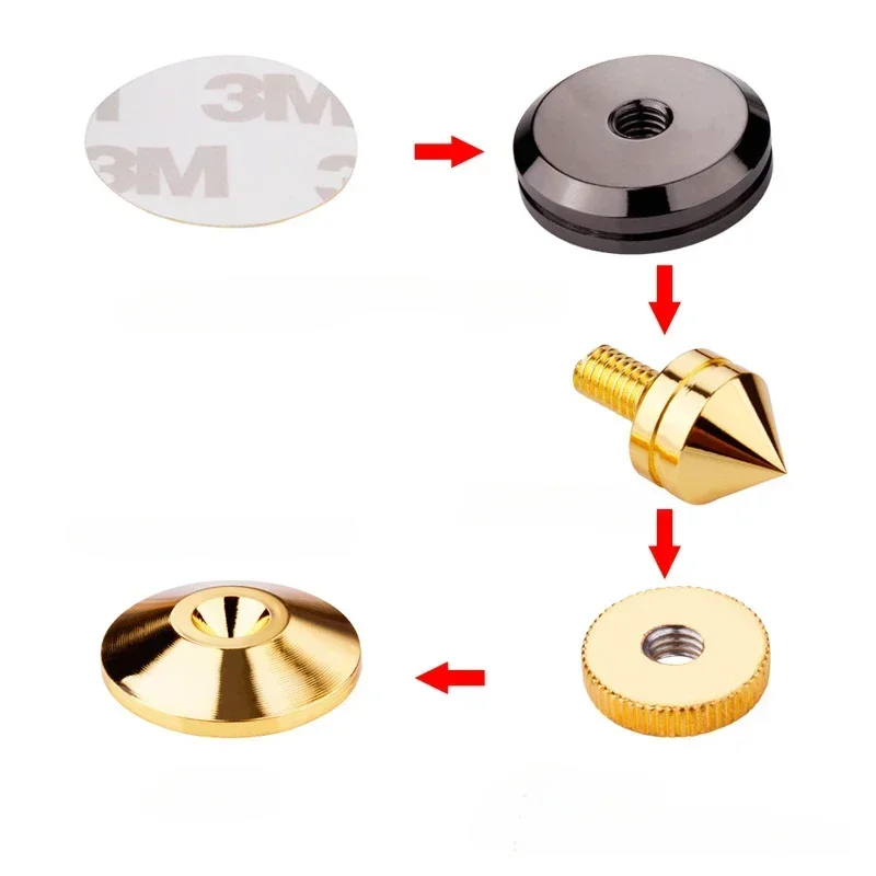 Комплект позолоченных шипов для динамиков