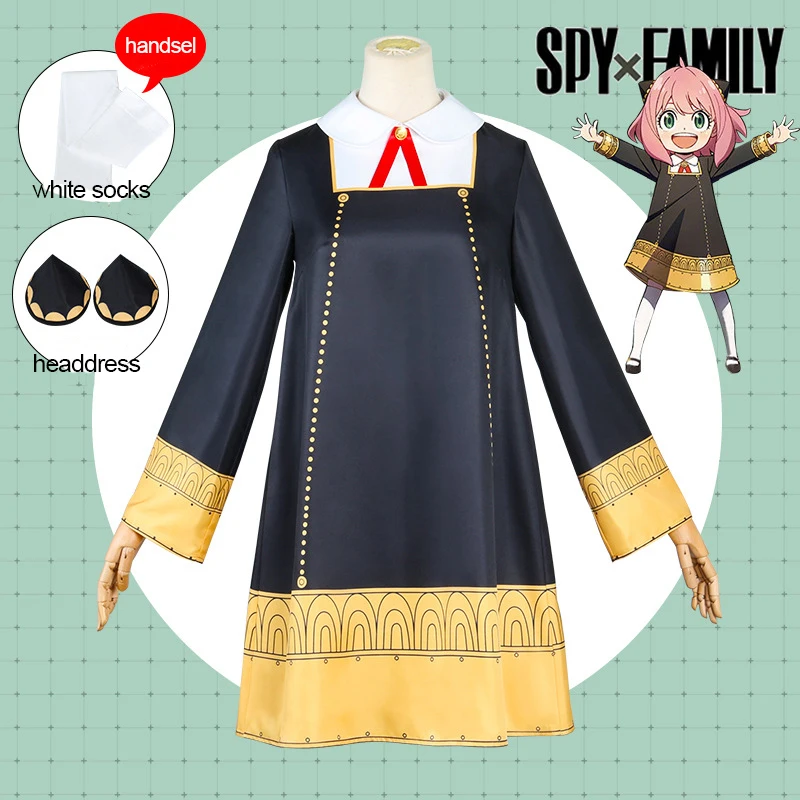 

SPY×FAMILY Anime Anya Forger Cosplay Costume Dress Girl Suit Wig Headwear Woman Comic Con Carnival Dress Up Costumes