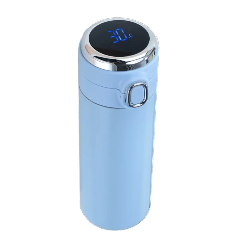 Enlarge New 304 Stainless Steel Vacuum Flask Creative Bouncing Lid Water Cup Gift Portable Student Smart DisplayTemperature Cup In Stock