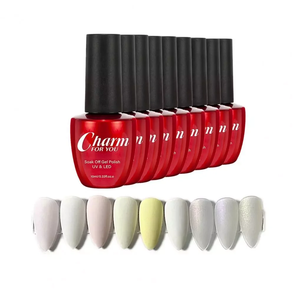 

NEW 9Pcs 10ml Nail Gel Solid Color Long Lasting Manicure Supplies Quick Dry Nail Polish for Women