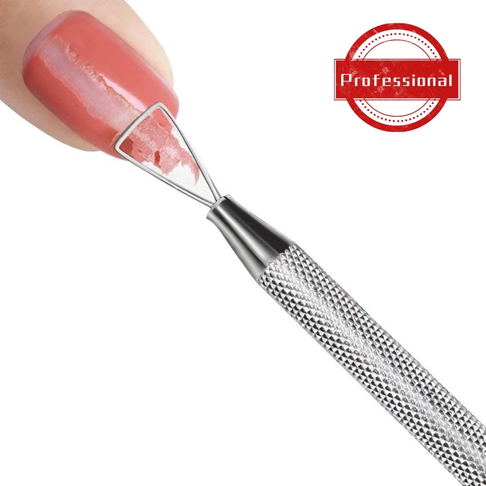 

Cuticle Pusher Gel Nail Remover Tool Dual-end Dead Skin Nail Pusher Cleaner Tool Gel Polish Remover Tool, 410 Stainless Steel