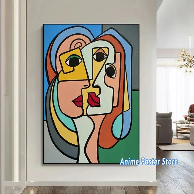 

P-Picasso Abstract Art Classic Poster and Print Pictures Vintage Room Decor Canvas Painting Wall Art For Home Decoration Cuadros