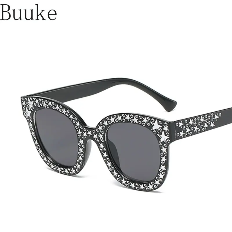 

Star Studded Square Sunglasses Women Hot Large Black Sun Glasses Female Oversize Rave Festival Vintage Sunglasses Oculos