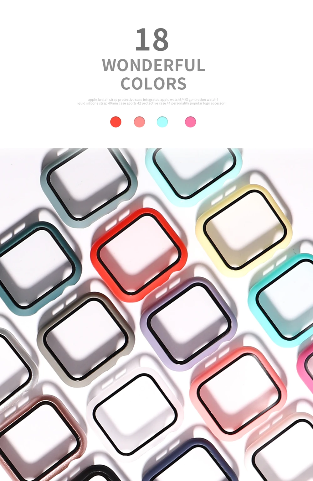 

Silicone Strap For Apple Watch Band 44mm 40mm 42mm 38mm 40 44 mm Breathable bracelet correa iWatch serie 3 6 5 4 SE 7 45mm 41mm