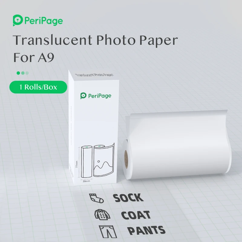 PeriPage Paper рулонная Тепловая бумага бумажная наклейка полупрозрачная для