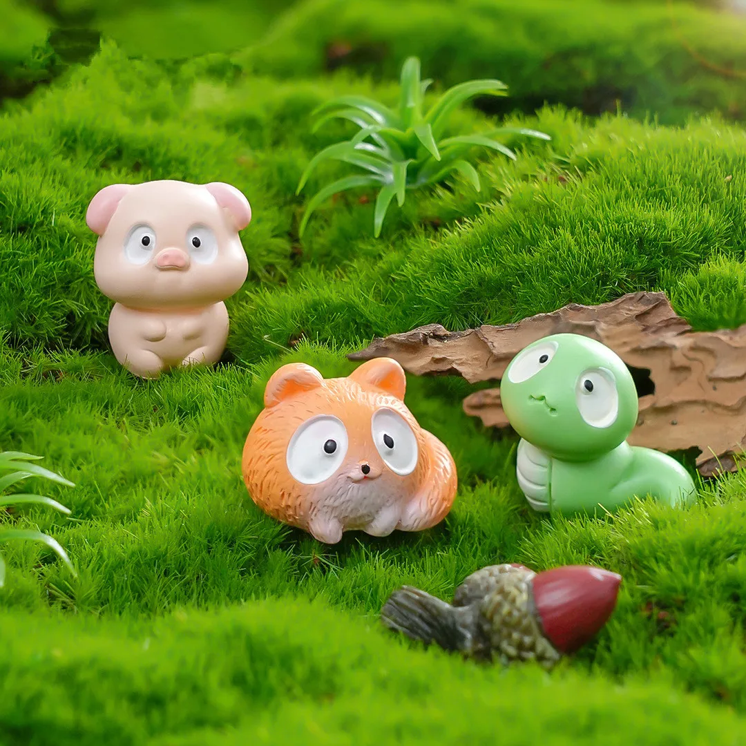Миниатюрная фигурка милая мини-свинья лиса кошка змея животные смоляные