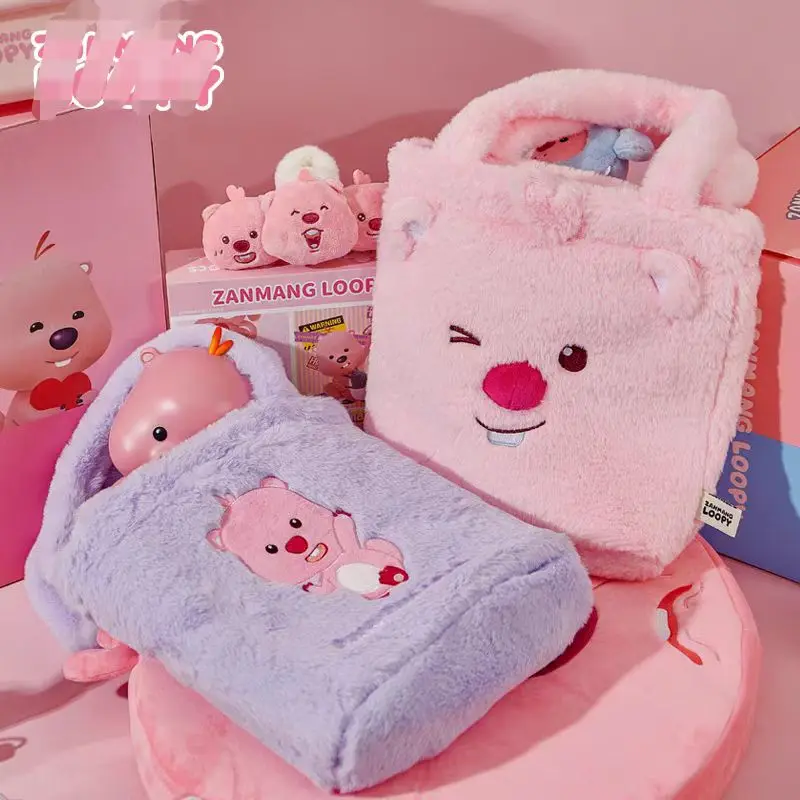 2024 Новая рубиновая плюшевая сумка-тоут милая мягкая сумка через плечо Beaver Commuter Tote