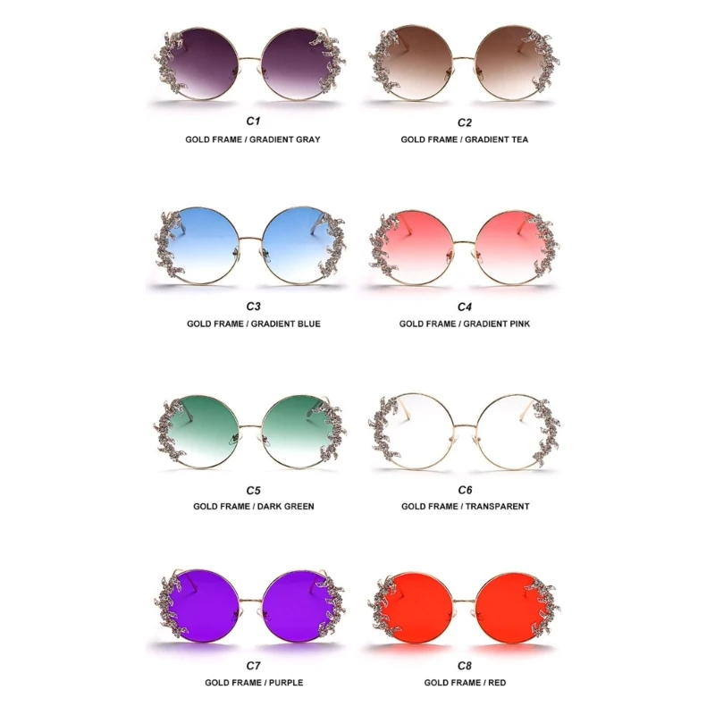 

Round Sunglasses Photo Glasses Rhinestones Sunglasses Y2k Crystal Sunglasses