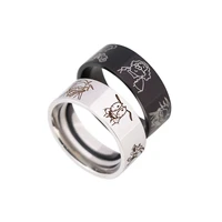 cute daring puppy stainless steel rings anime cosplay for friends man woman rings fashion jewelry accessories gifts