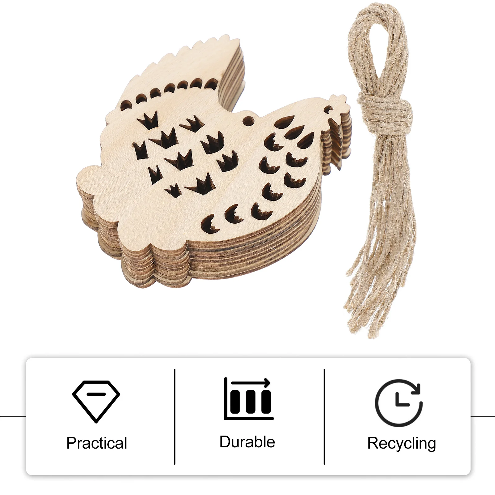 

Easter Wooden Wood Pendant Embellishments Hens Decoration Hanging Ornament Hen Gift Ornaments Chicken Decorations Blank Chick