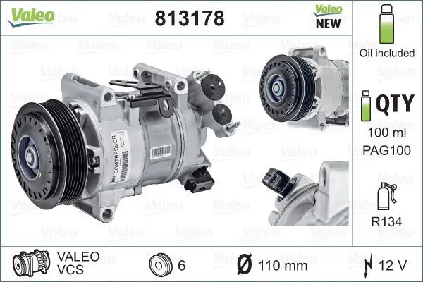 

VALEO 813178 FOR AIR CONDITIONING THE COMPRESSOR P308 II