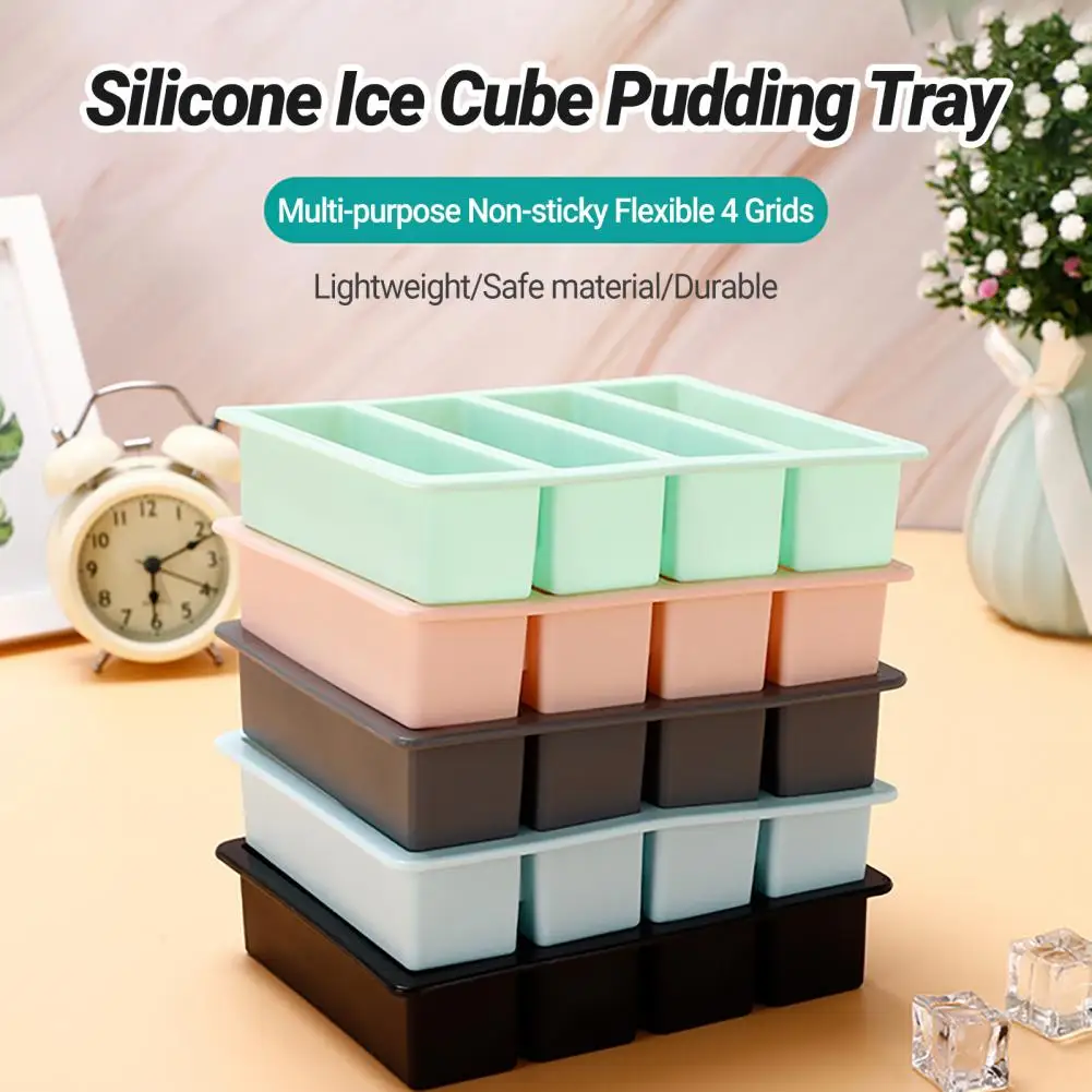 Excellent Ice Cube Tray Handiwork Plate Washable Non-sticky 4 Grids Long Whiskey Cocktail Chocolate Maker |