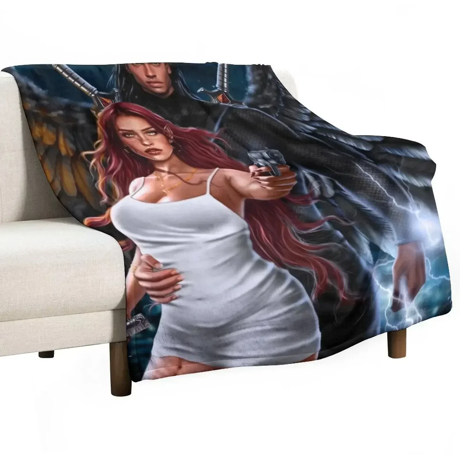 Bryce Quinlan Hunt Athalar и Lehabah из Crescent City Декоративные одеяла Тонкие для диванов Волосые