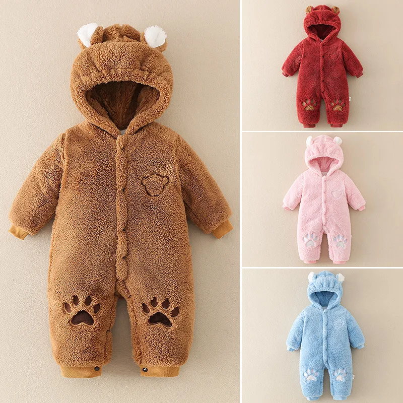 

Baby Girl Clorthing Newborn Casual Toddler Boy Outfits Winter Keeping Warm Hooded Kids Jumpsuits Long Sleeve Cotton Baby Romper