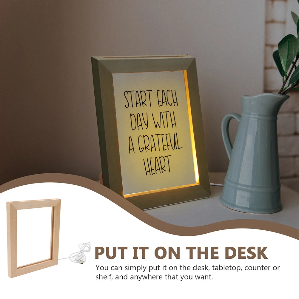 Светящаяся фоторамка деревянный держатель для подарка светящаяся 3D световая